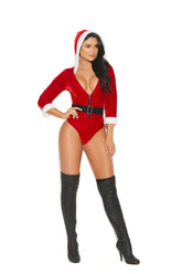 Santa's Tease Red Velvet Teddy Costume Medium with Belt Costumes